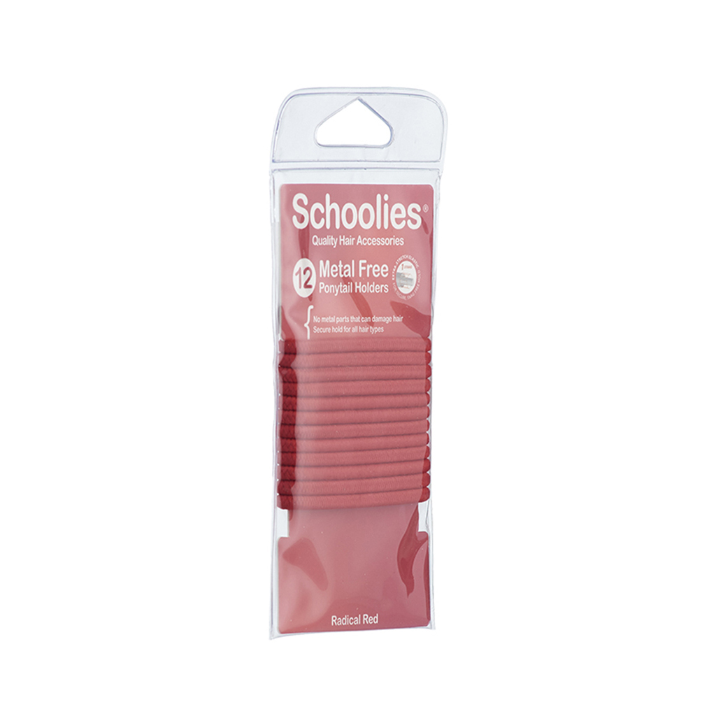 Cột tóc đuôi ngựa Schoolies 12pc "Radical" red
