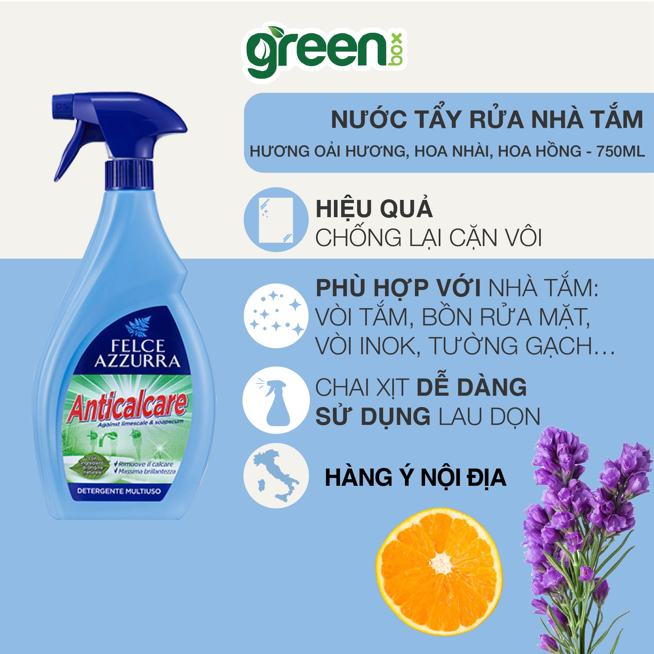 Nước tẩy rửa toilet Felce Azzurra hương cổ điển 750ml