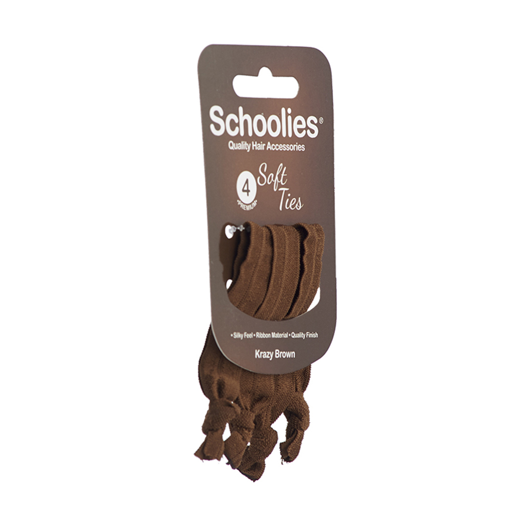 Cột tóc NƠ băng Schoolies 4pc Krazy brown