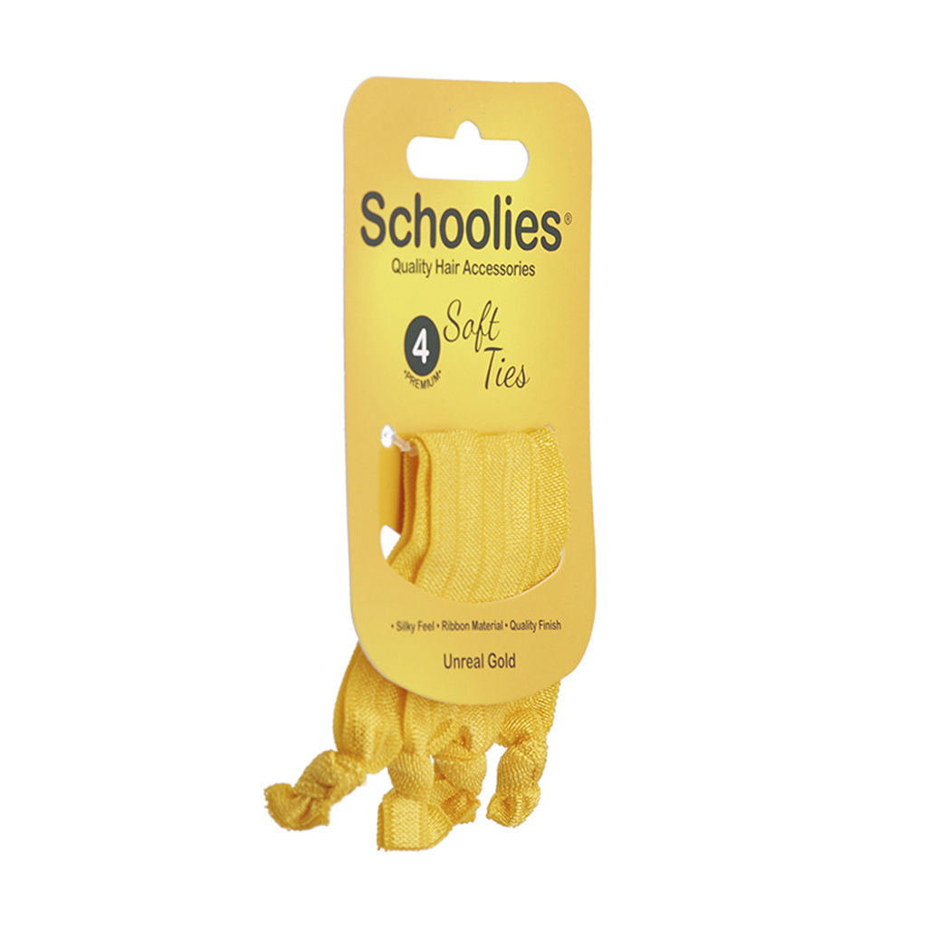 Cột tóc NƠ băng Schoolies 4pc "Unreal" gold