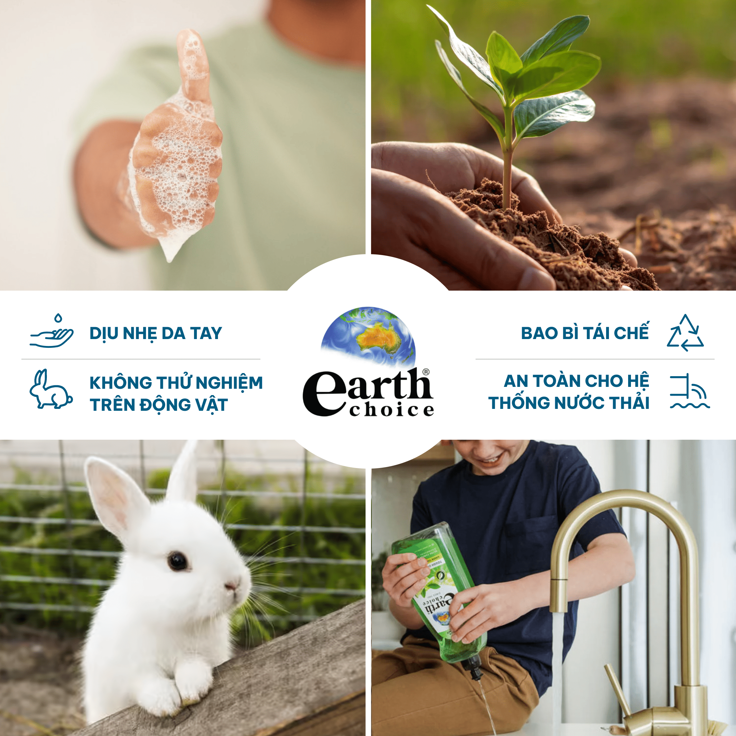 Nước lau sàn thuần chay tinh dầu khuynh diệp kháng khuẩn làm sạch bụi bẩn cho sàn nhà sáng bóng Earth Choice Úc, chai 1L