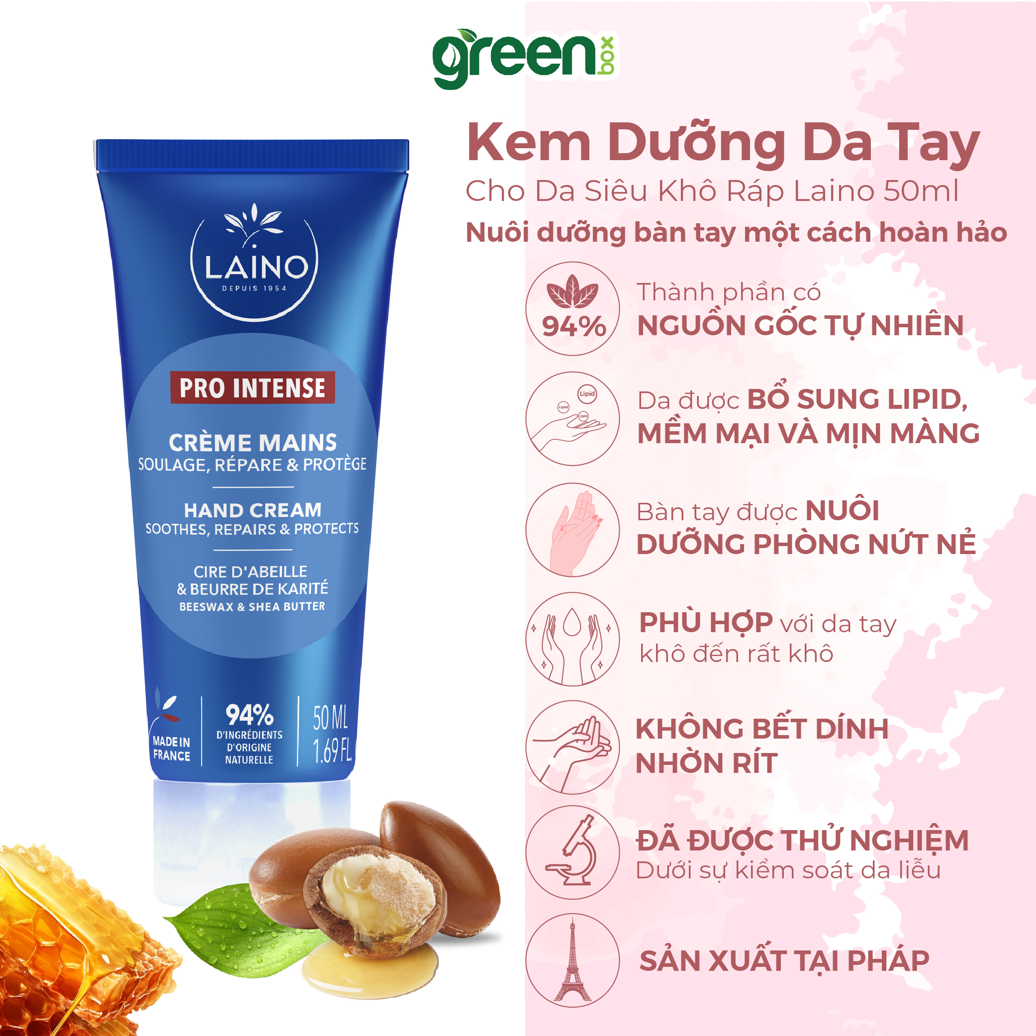 Kem dưỡng da tay đặc trị da khô da lão hóa Pro Intense LAINO PHÁP 50ml