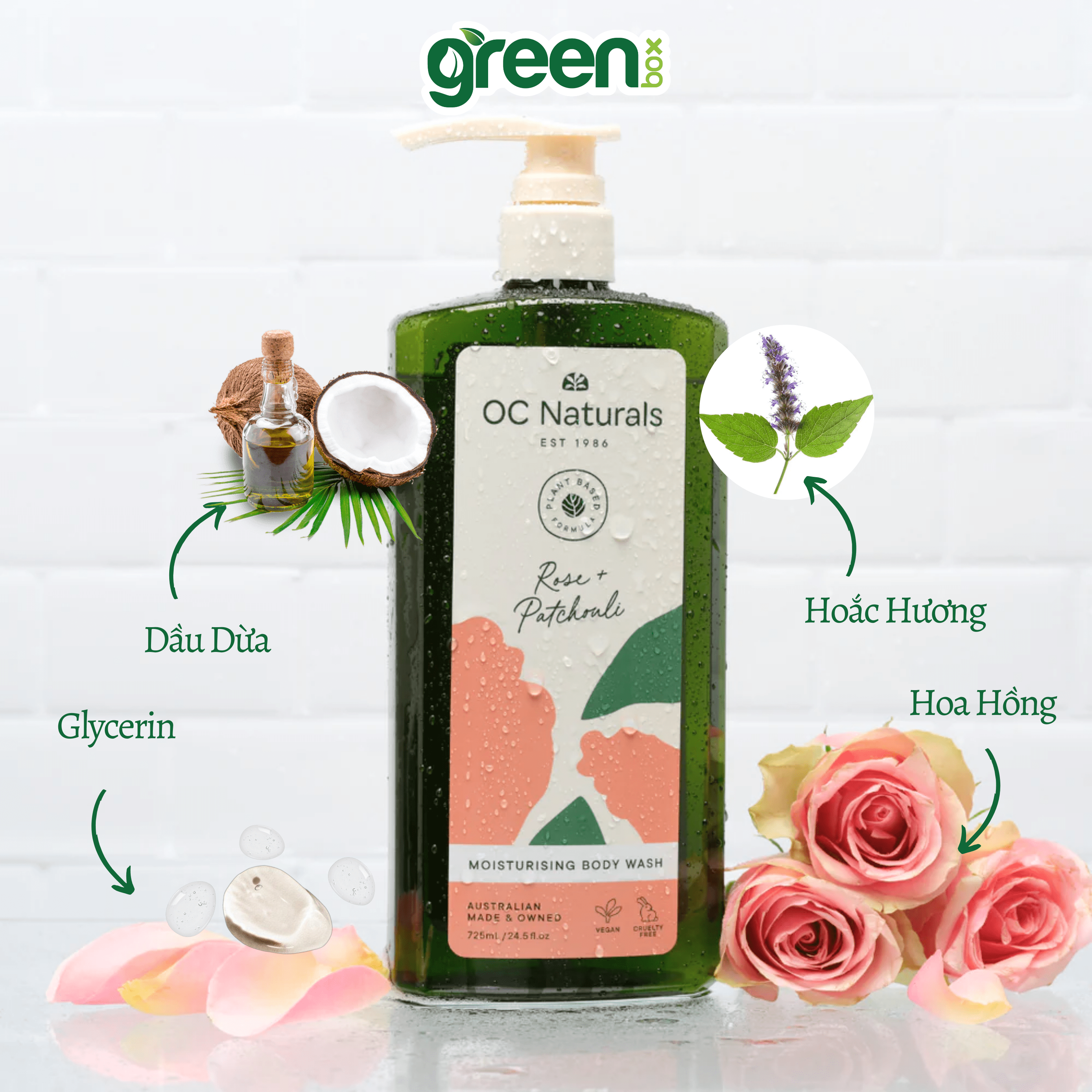 Sữa tắm dưỡng ẩm hương hoa hồng và hoắc hương 725ML