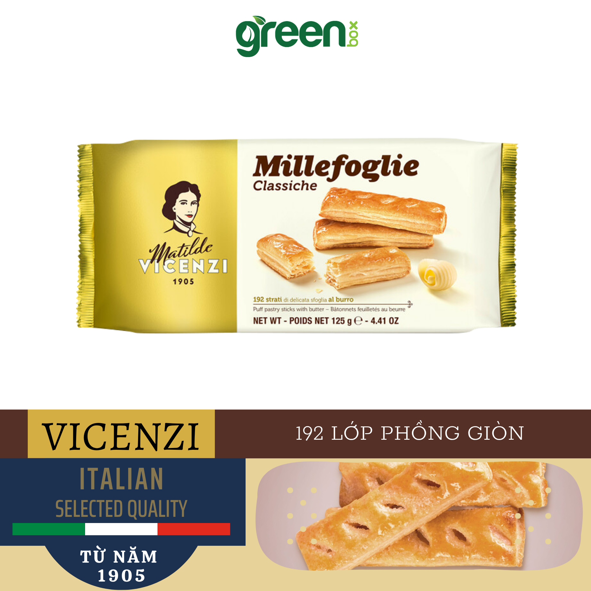 Bánh Ngàn Lớp Que Vị Bơ Classiche Matilde Vicenzi 125G