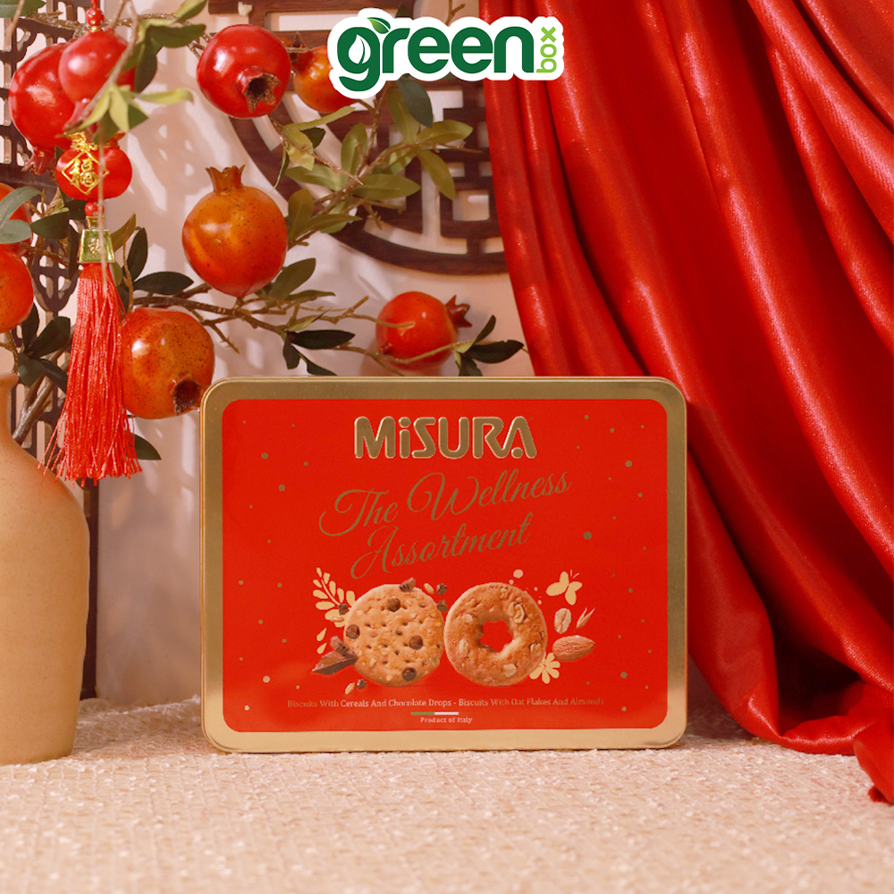 Hộp Bánh Thiếc Tết Misura Wellness Assortment 313.2g, Xuất Xứ Ý
