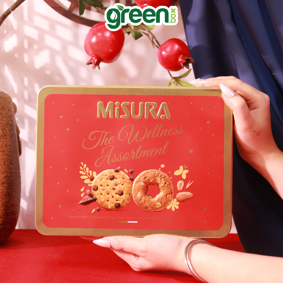 Hộp Bánh Thiếc Tết Misura Wellness Assortment 313.2g, Xuất Xứ Ý