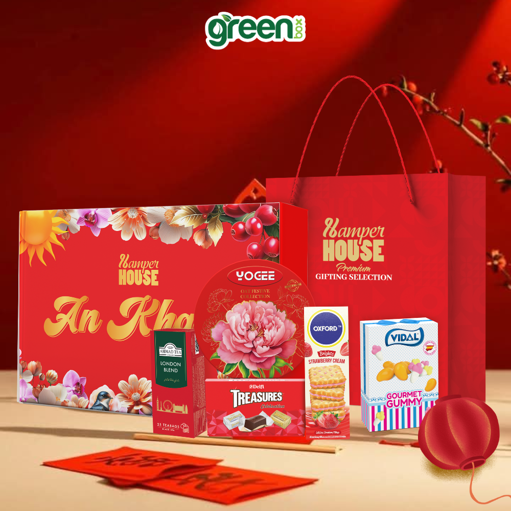 Hộp Quà Tết An Khang Hamper House 5 Loại Quà Cao Cấp Nhập Khẩu (Có Túi Xách)