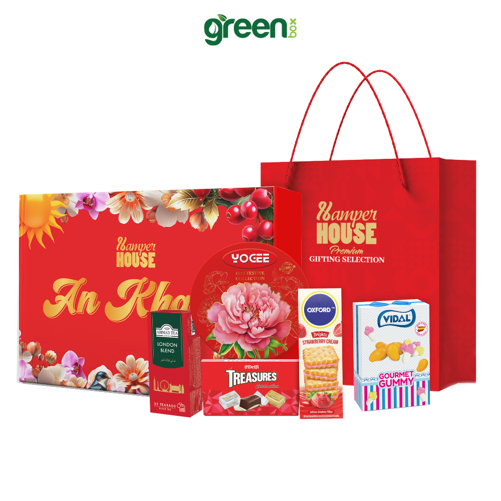 Hộp Quà Tết An Khang Hamper House 5 Loại Quà Cao Cấp Nhập Khẩu (Có Túi Xách)