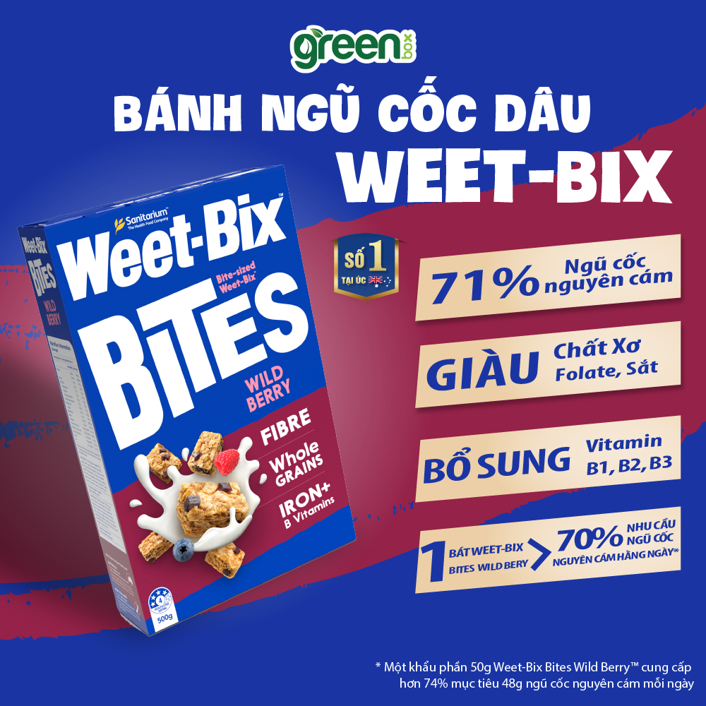 Bánh Ngũ Cốc Dâu Weet - Bix 500G thương hiệu ngũ cốc ăn sáng số 1 tại Úc