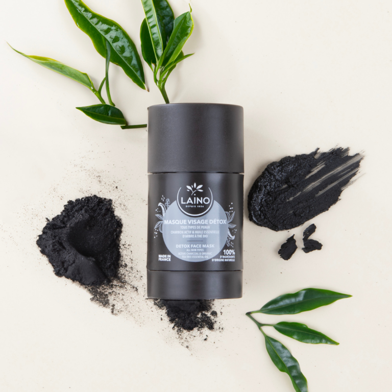 Thanh lăn mặt nạ Laino Pháp than hoạt tính & tinh dầu tràm trà detox da hút bã nhờn dầu thừa, thỏi 65g