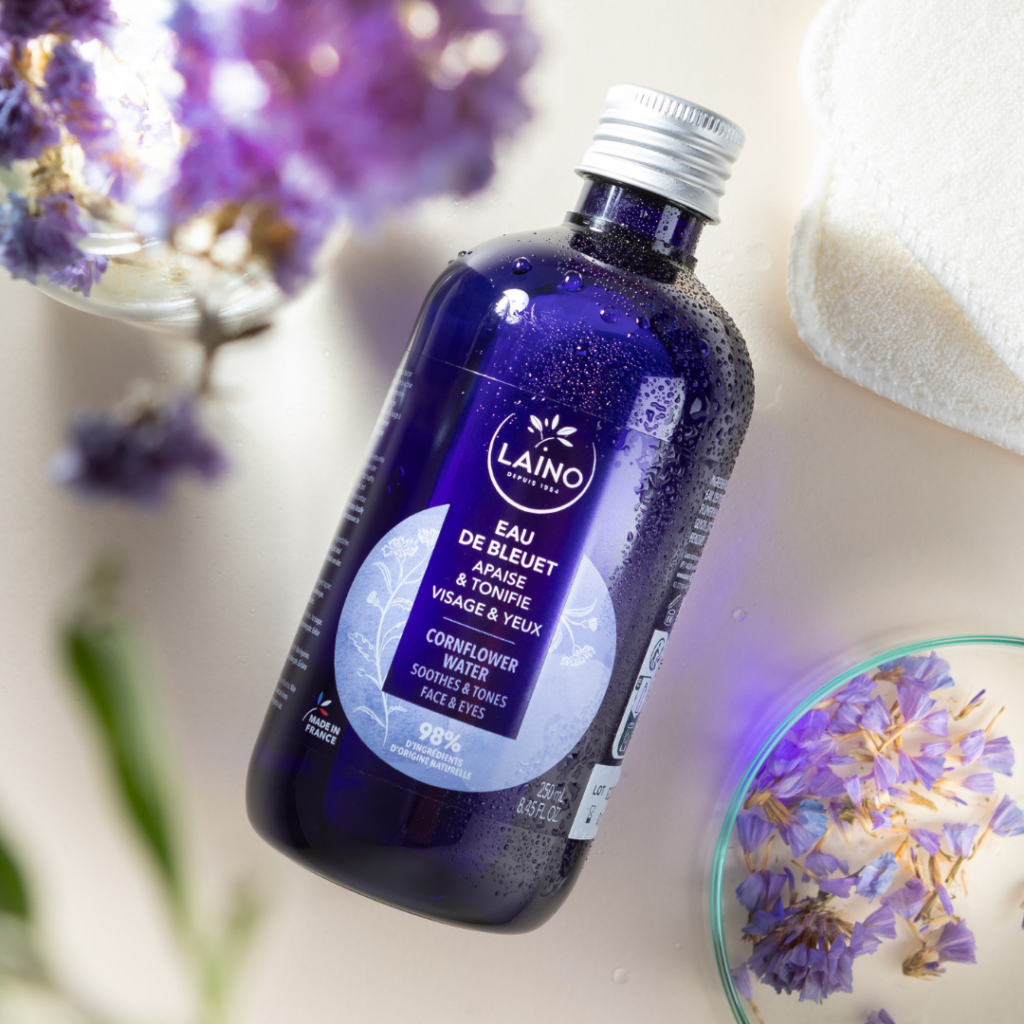 Nước toner Laino Pháp chiết xuất hoa thanh cúc làm sạch cân bằng pH cho da, chai 250ml