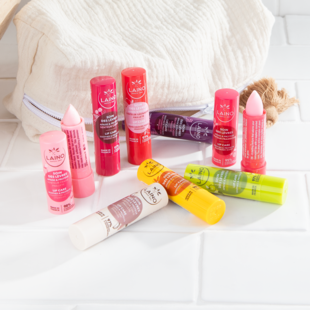Son dưỡng có màu ánh nhũ hương lựu LAINO Pháp cấp ẩm chuyên sâu cho môi khô 97% tự nhiên,Thỏi 4g