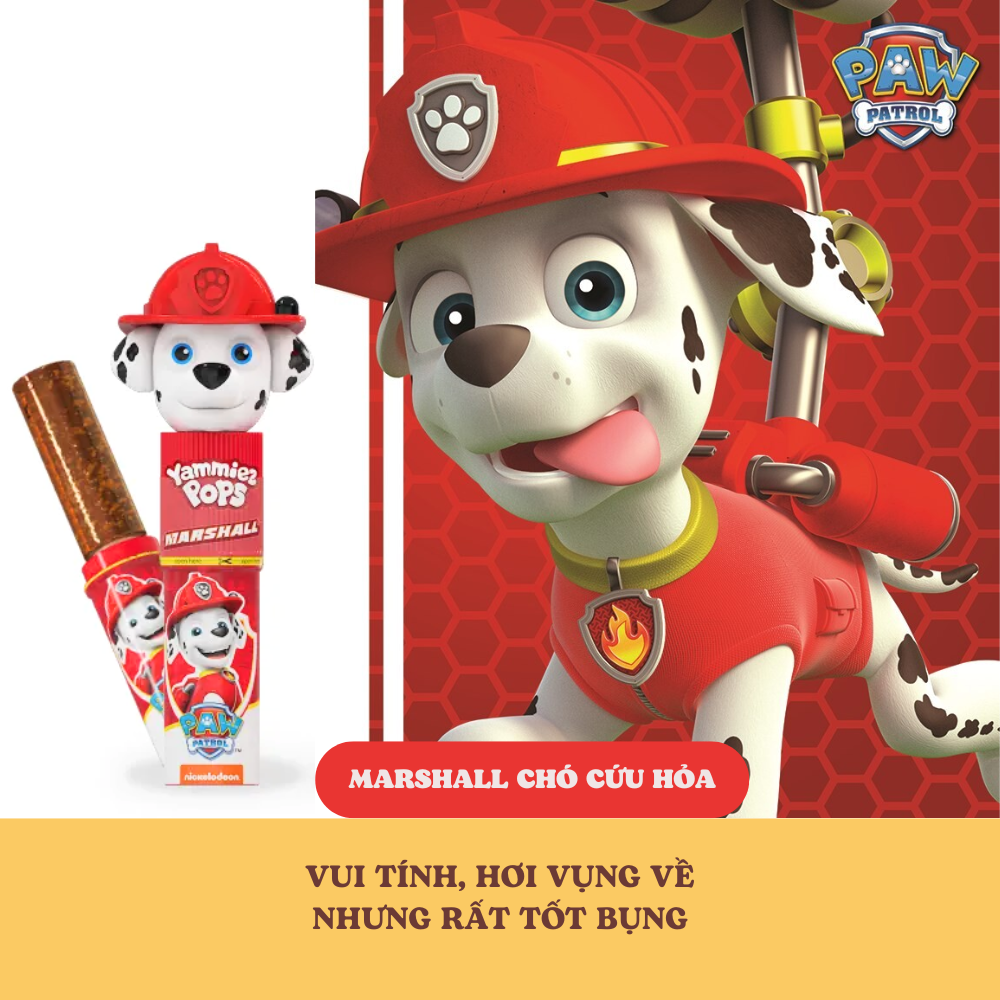 Kẹo Mút Đồ Chơi Paw Patrol Yammiez Pops Relkon 15g