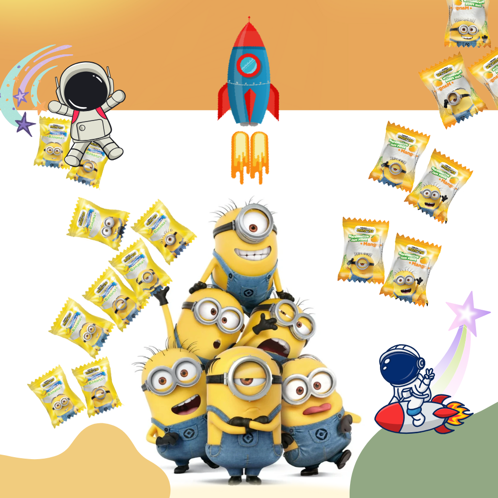Kẹo Xốp Marshmallow Nhân Hương Chuối Minions 90g