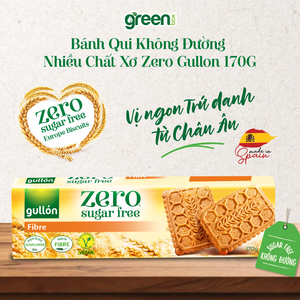 Bánh Qui Không Đường Nhiều Chất Xơ Zero Gullon 170G