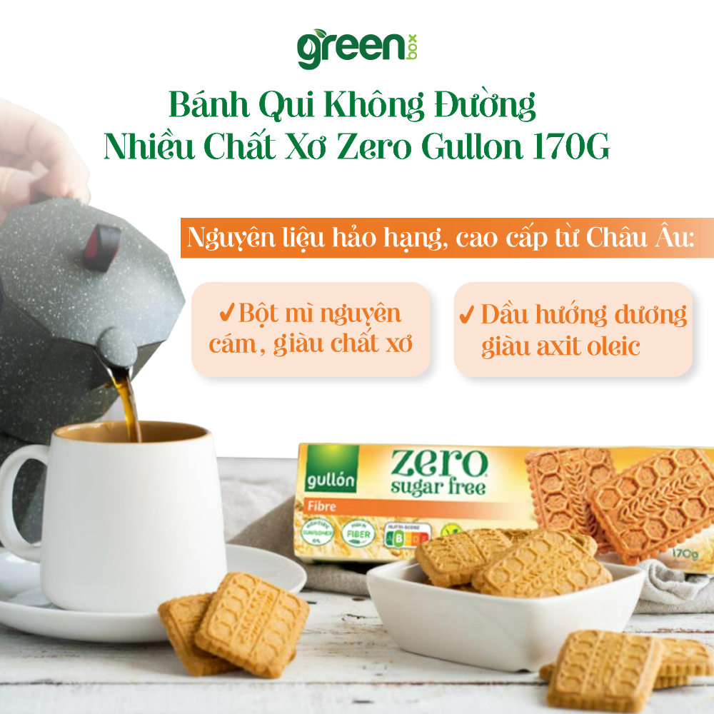 Bánh Qui Không Đường Nhiều Chất Xơ Zero Gullon 170G
