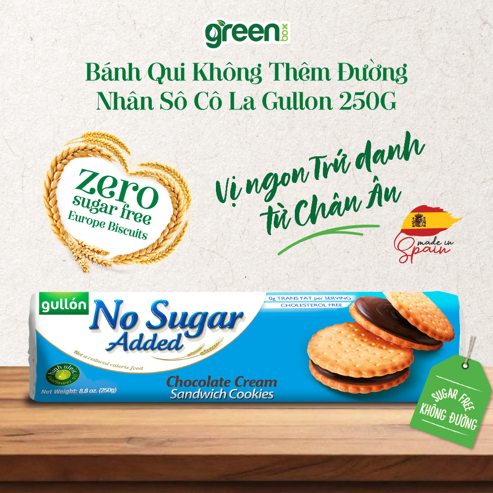 Bánh Qui Không Thêm Đường Nhân Sô Cô La Gullon 250G