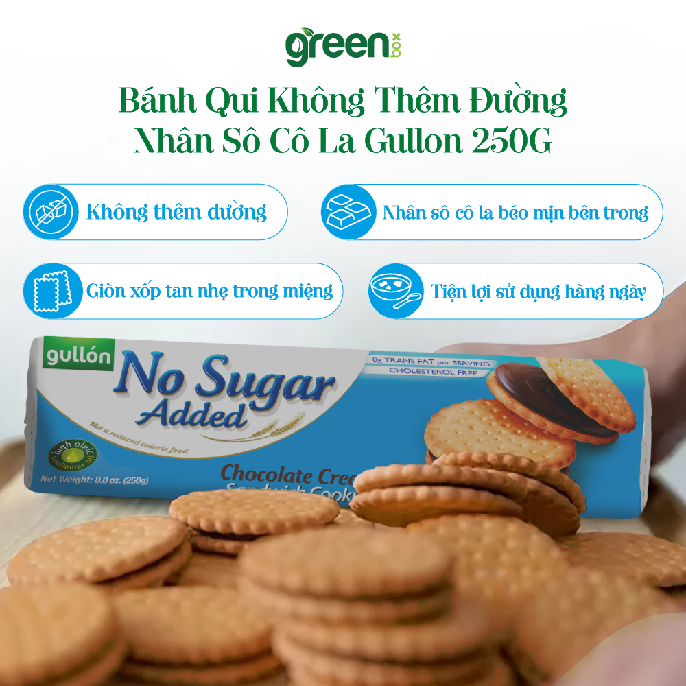 Bánh Qui Không Thêm Đường Nhân Sô Cô La Gullon 250G