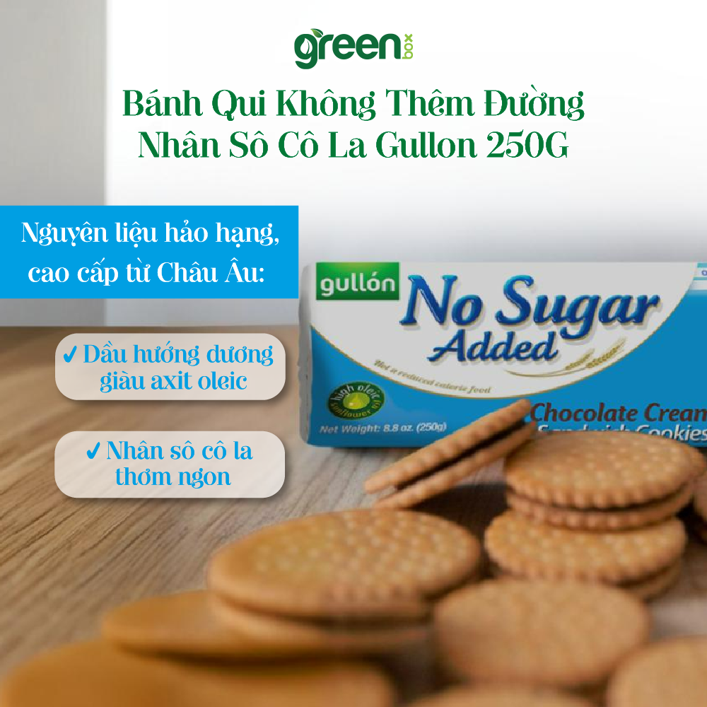 Bánh Qui Không Thêm Đường Nhân Sô Cô La Gullon 250G
