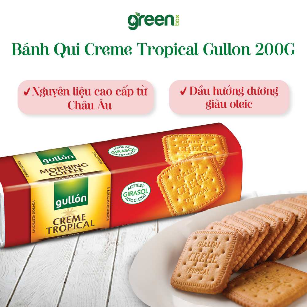 Bánh qui creme tropical Gullon nhập khẩu Tây Ban Nha 200G
