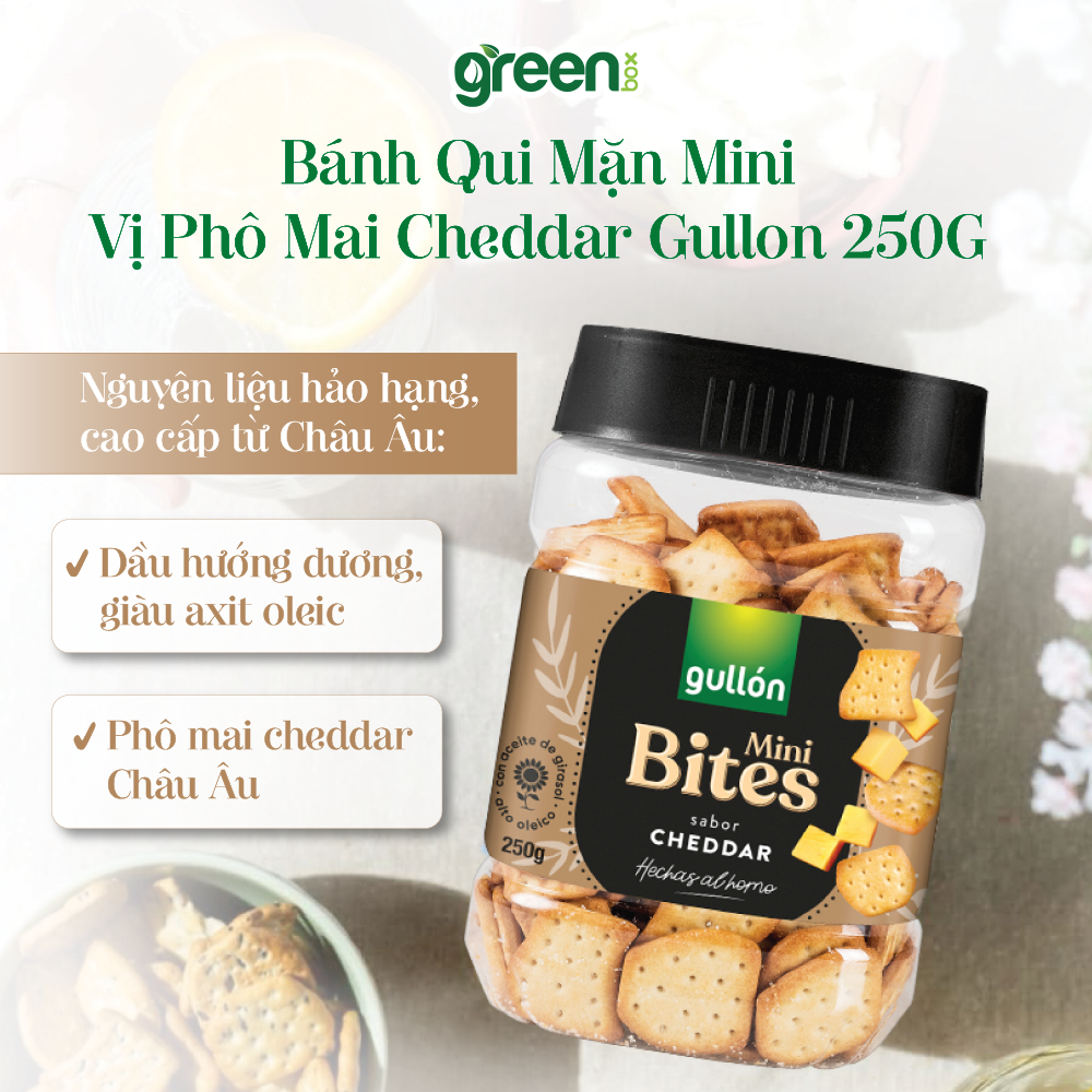 Bánh Qui Mặn Mini Vị Phô Mai Cheddar Gullon 250G
