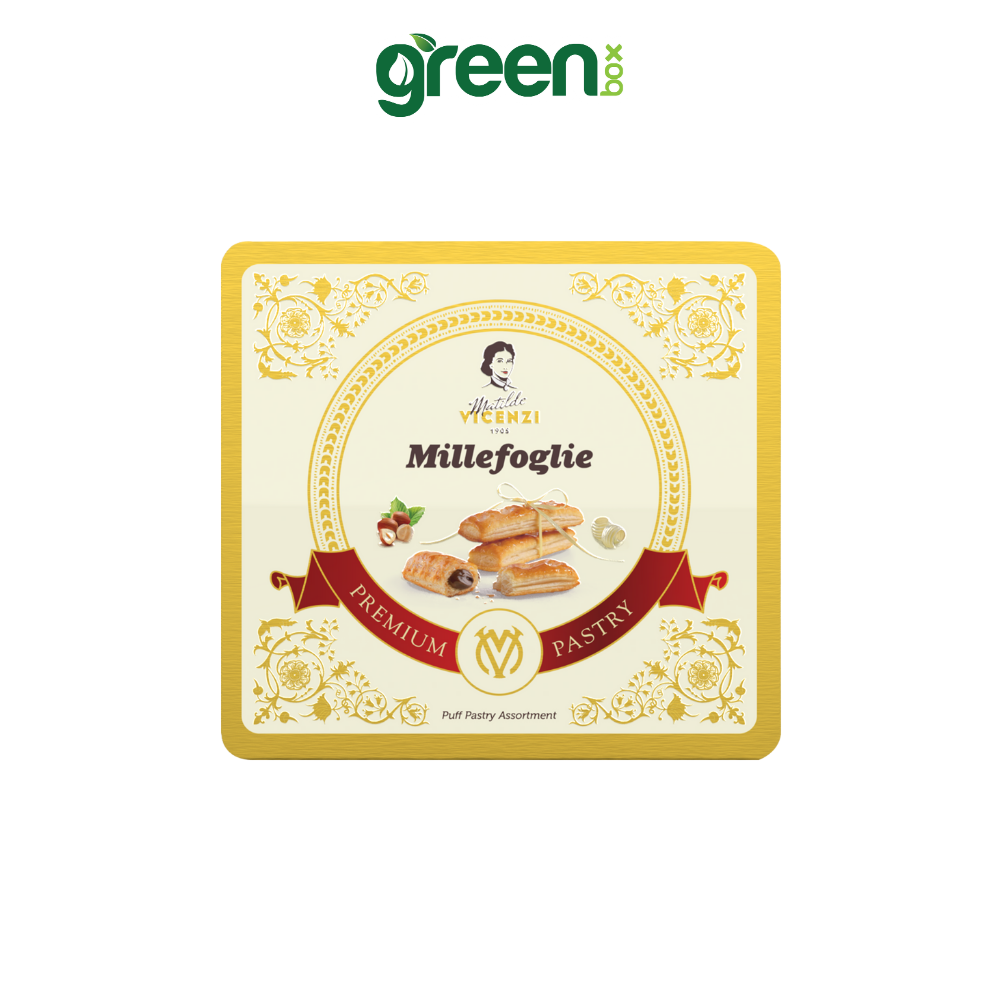 Hộp Bánh Thiếc Tết Ngàn Lớp Vicenzi Millefoglie 250G, Xuất Xứ Ý