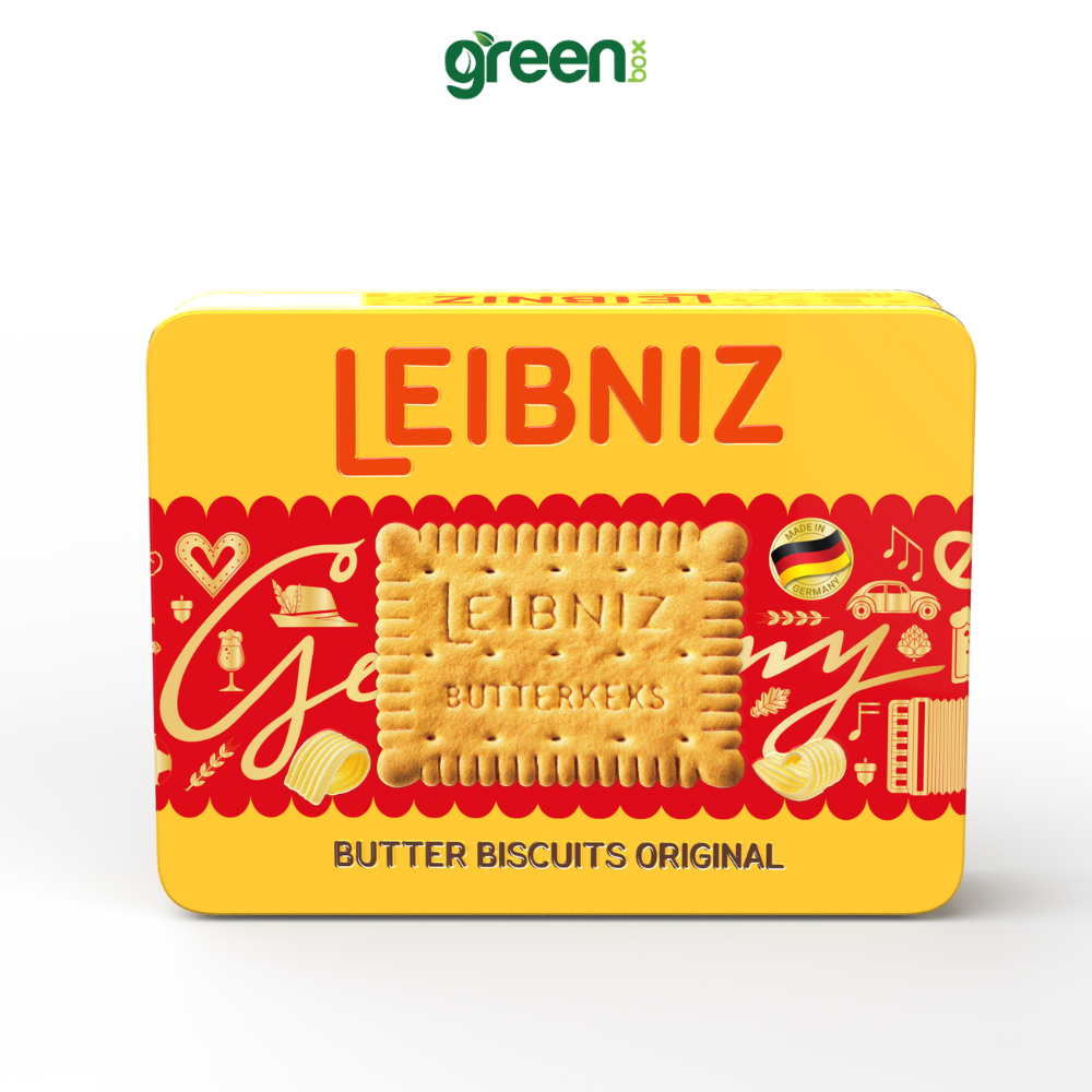 Hộp Bánh Thiếc Tết Qui Bơ Leibniz Xuất Xứ Đức 400g