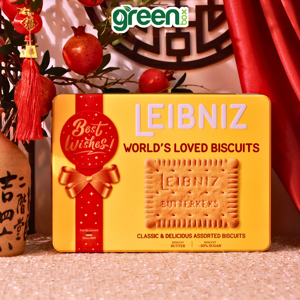 Hộp Bánh Thiếc Tết Leibniz World’S Love Biscuits Xuất Xứ Đức 400G