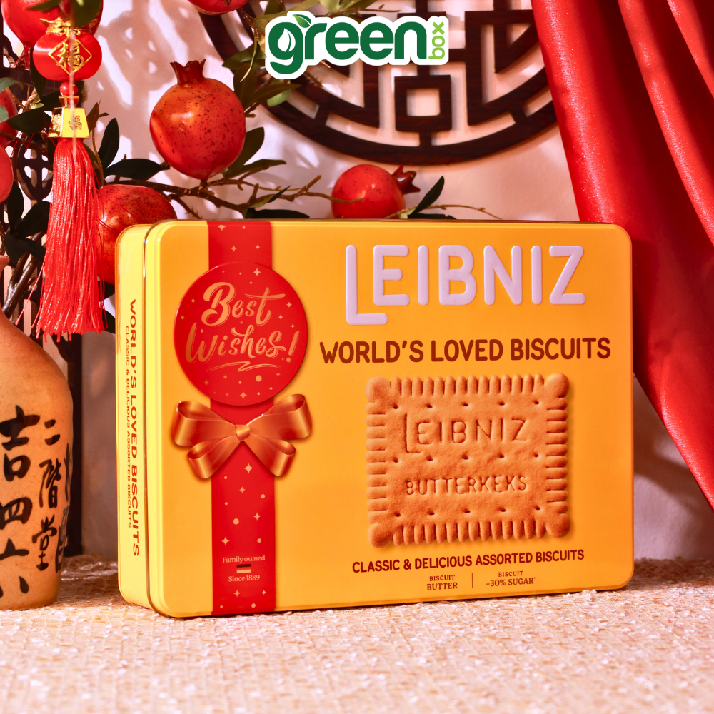 Hộp Bánh Thiếc Tết Leibniz World’S Love Biscuits Xuất Xứ Đức 400G