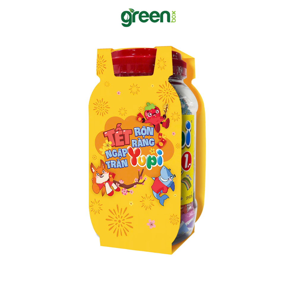 Hộp kẹo tết kẹo dẻo mini bonz Yupi hũ 80 viên, xuất xứ Indonesia