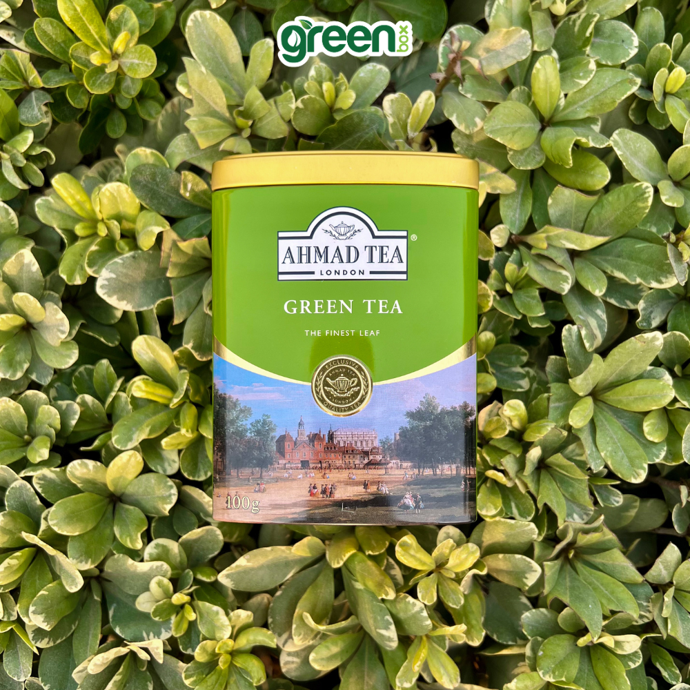 Trà xanh Ahmad Tea hộp thiếc 100g dùng pha ấm, trà Anh thanh nhã hảo hạng