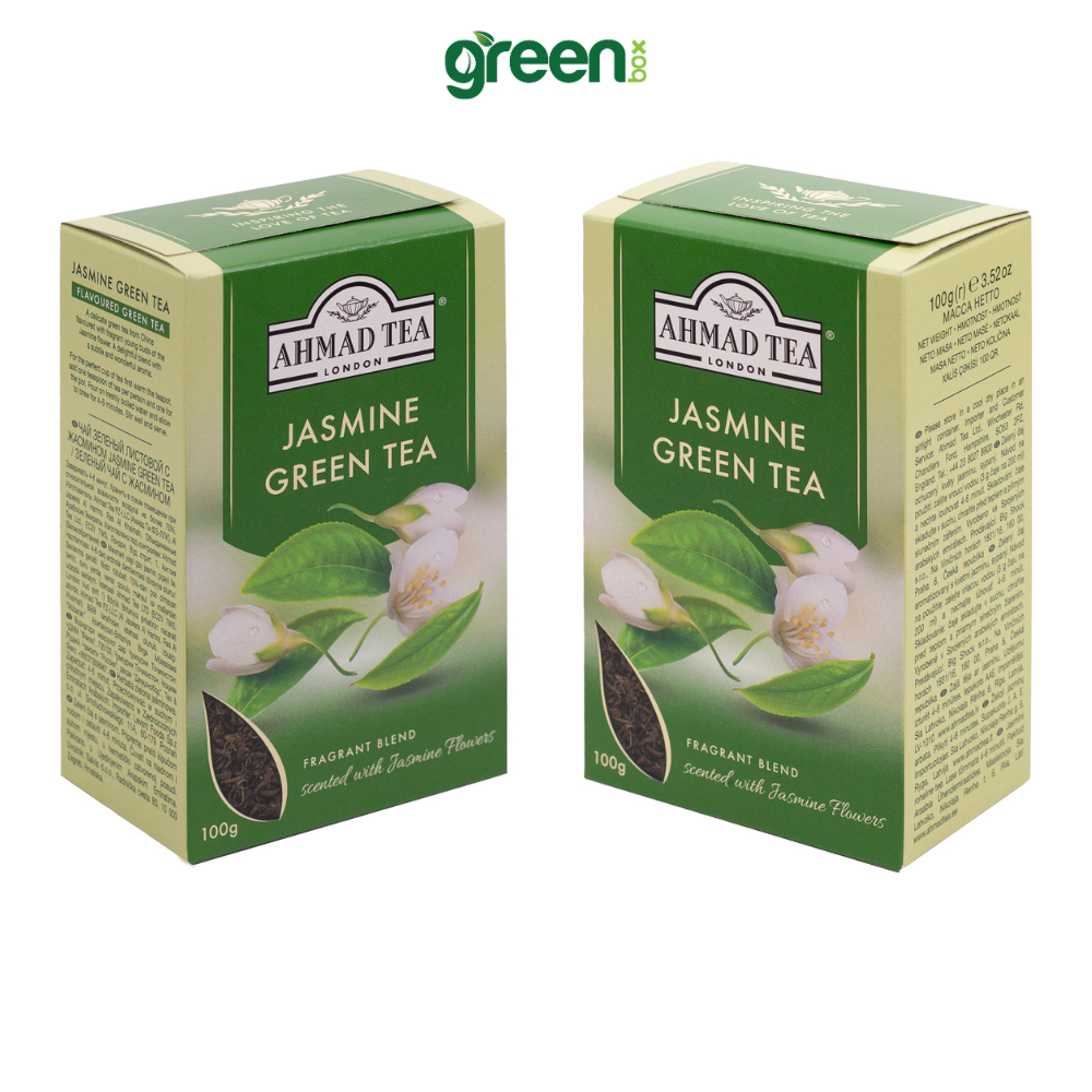 Trà xanh hoa nhài Ahmad Tea 100g dùng pha ấm, trà Anh thơm thanh tao, uống dịu nhẹ thư giãn