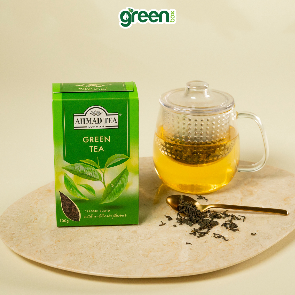 Trà xanh Ahmad Tea 100g dùng pha ấm, trà Anh thanh nhã hảo hạng