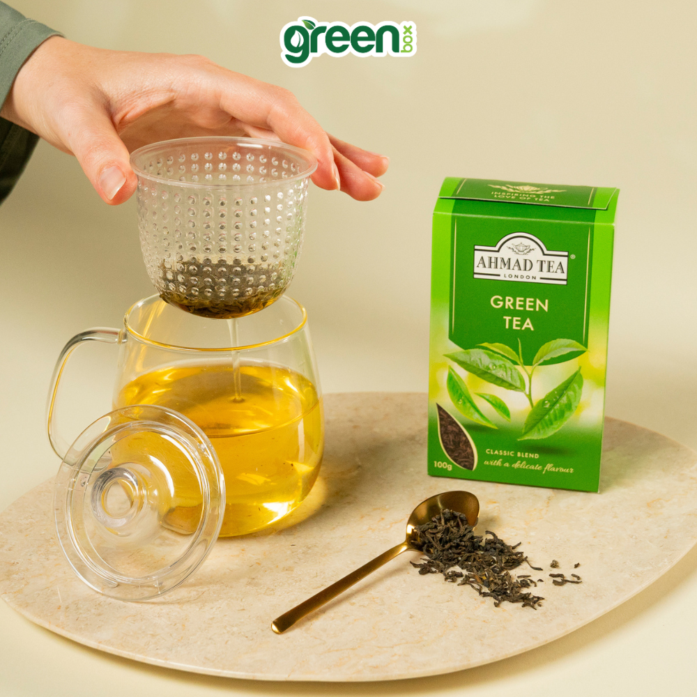 Trà xanh Ahmad Tea 100g dùng pha ấm, trà Anh thanh nhã hảo hạng