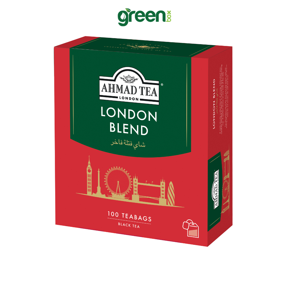 Trà đen Ahmad Tea London Blend 200g 100 Túi Lọc, trà Anh hảo hạng hương thơm thanh mát