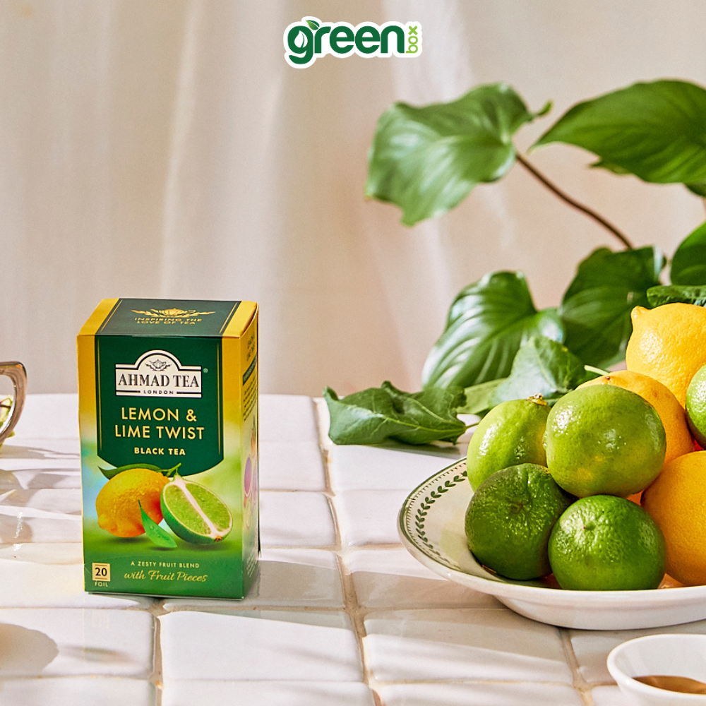 Trà chanh Ahmad Tea lemon & lime 20 túI nhôm, trà Anh hương chanh tươi mát, thanh nhiệt