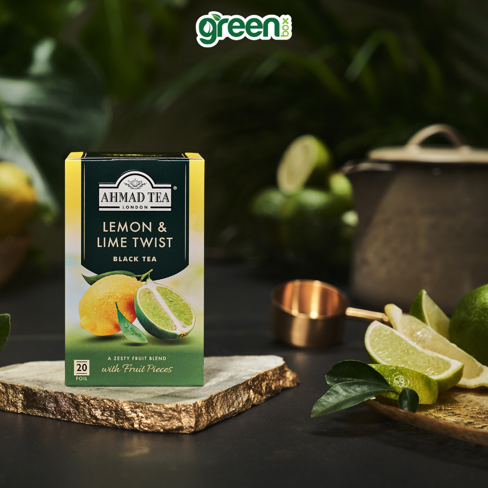 Trà chanh Ahmad Tea lemon & lime 20 túI nhôm, trà Anh hương chanh tươi mát, thanh nhiệt