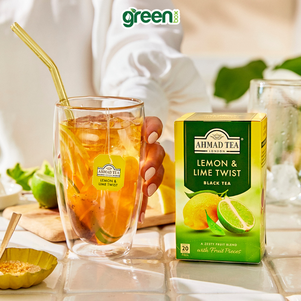 Trà chanh Ahmad Tea lemon & lime 20 túI nhôm, trà Anh hương chanh tươi mát, thanh nhiệt