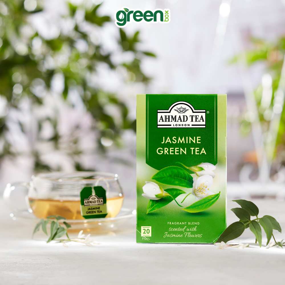 Trà xanh hoa nhài Ahmad Tea 20 túi nhôm, trà Anh thơm thanh tao, uống dịu nhẹ thư giãn