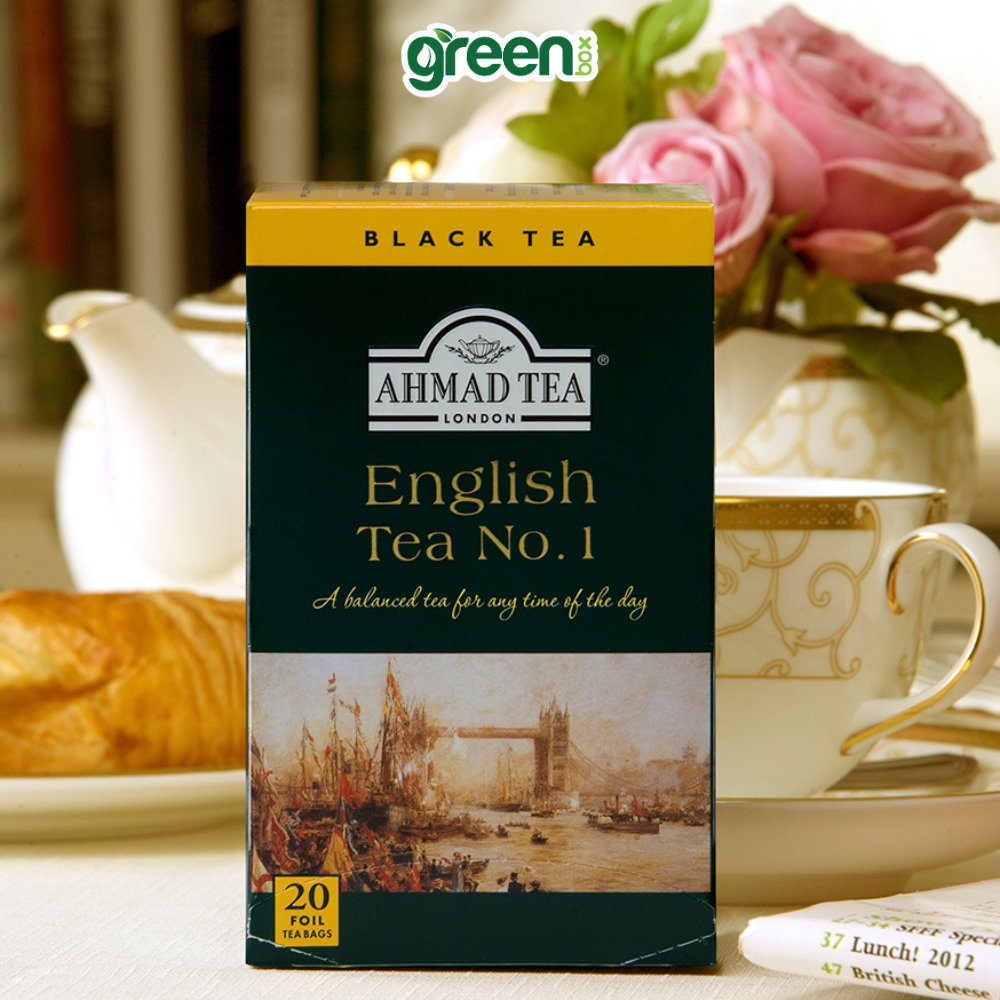 Trà đen Ahmad Tea No.1 English breakfast 20 túi nhôm, trà Anh hảo hạng cho buổi sáng tỉnh táo