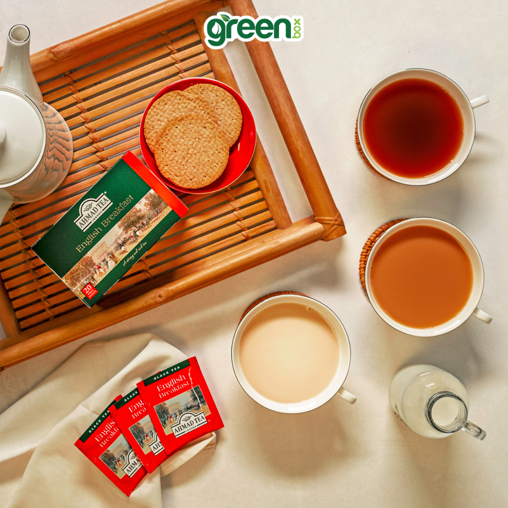 Trà đen Ahmad Tea English breakfast 20 túi nhôm, trà Anh hảo hạng cho buổi sáng tỉnh táo