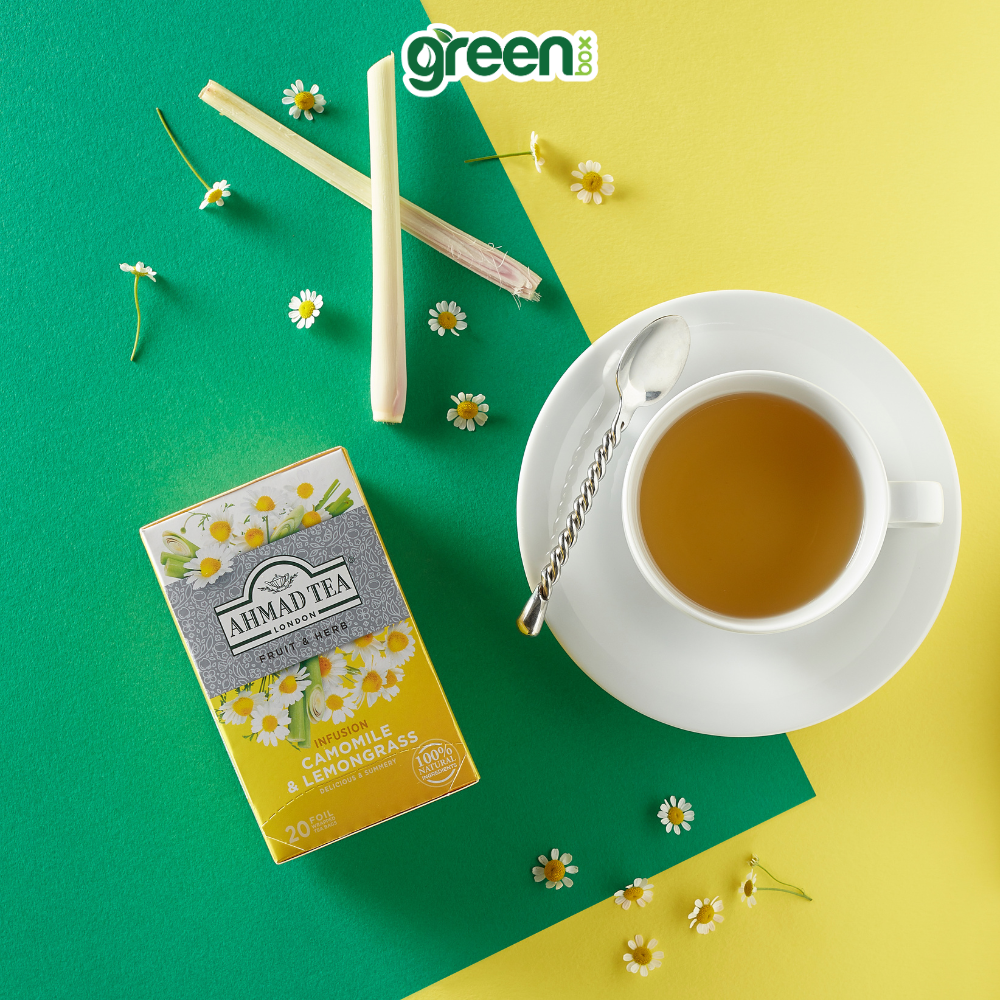 Trà thảo mộc hoa cúc và sả Ahmad Tea  20 túi nhôm, trà Anh thanh nhiệt thư giãn