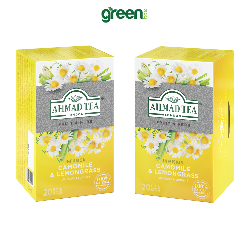 Trà thảo mộc hoa cúc và sả Ahmad Tea  20 túi nhôm, trà Anh thanh nhiệt thư giãn