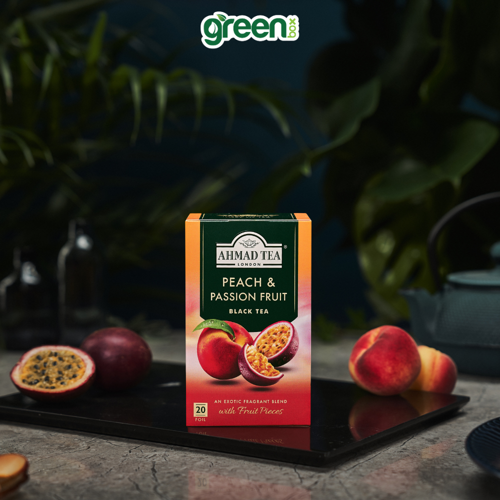 Trà đào chanh dây Ahmad Tea 20 túi nhôm, trà Anh hương vị trái cây tươi mát