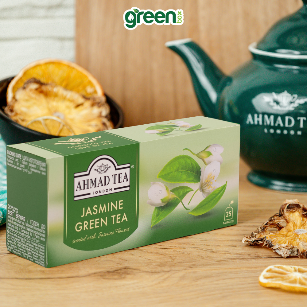 Trà xanh hoa nhài Ahmad Tea 25 túi lọc, trà Anh thơm thanh tao, uống dịu nhẹ thư giãn