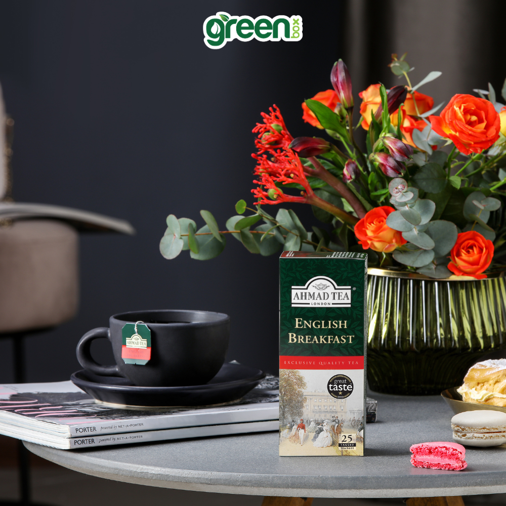 Trà đen Ahmad Tea English breakfast 25 túi lọc, trà Anh hảo hạng cho buổi sáng tỉnh táo