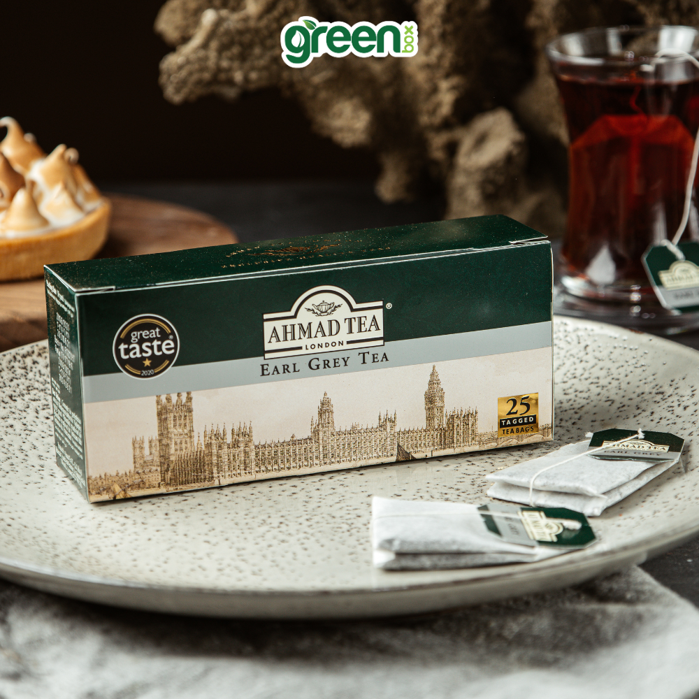 Trà đen bá tước Ahmad Tea earl grey 25 túi lọc, trà Anh đậm vị tỉnh táo thơm ngon hảo hạng