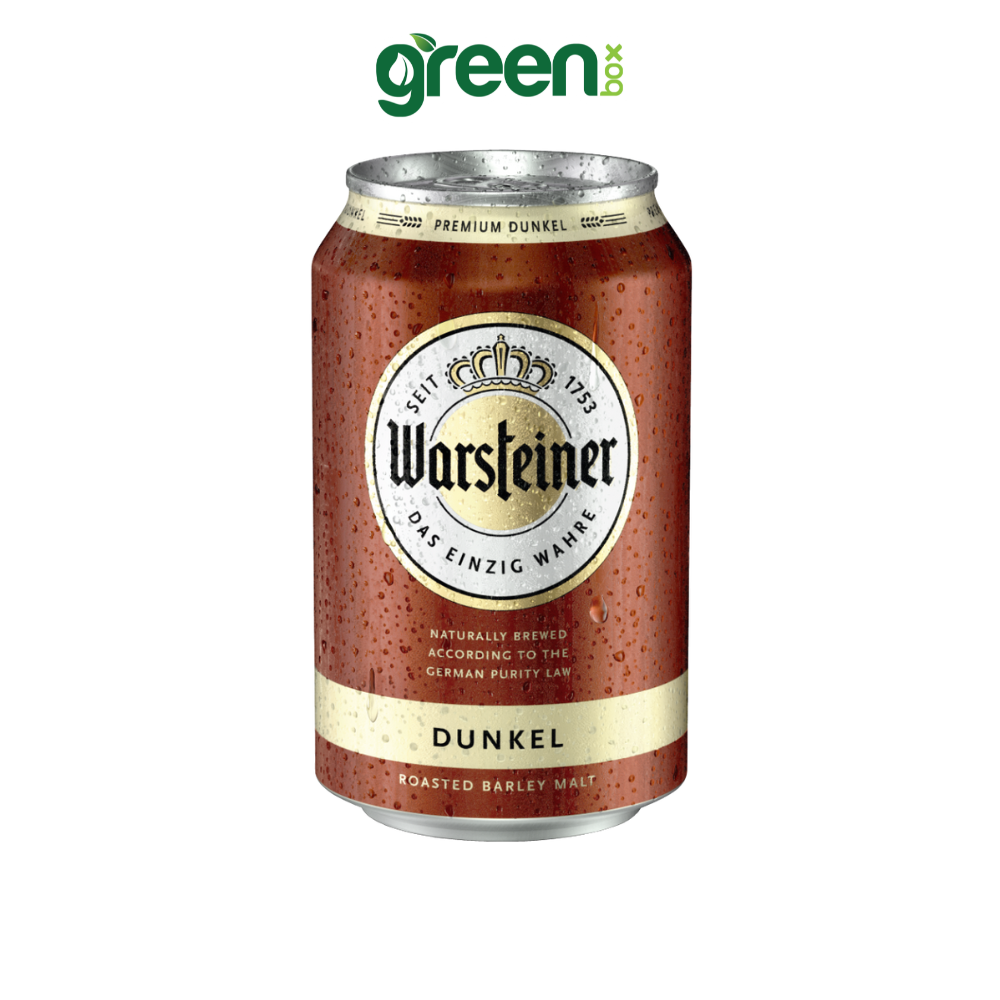 Bia Lon Warsteiner Premium Dunkel Đức vị ngọt dịu từ malt hòa cùng chút đắng thanh của hoa bia, tạo lớp hậu vị ấm, 330ml/Lon