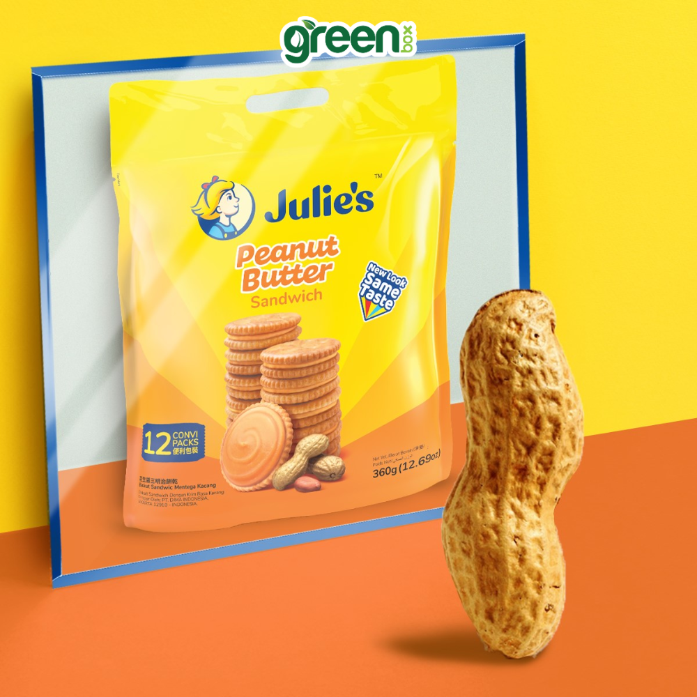 Combo 2 Túi Bánh Qui Kẹp Nhân Bơ Đậu Phộng Julie's 360G