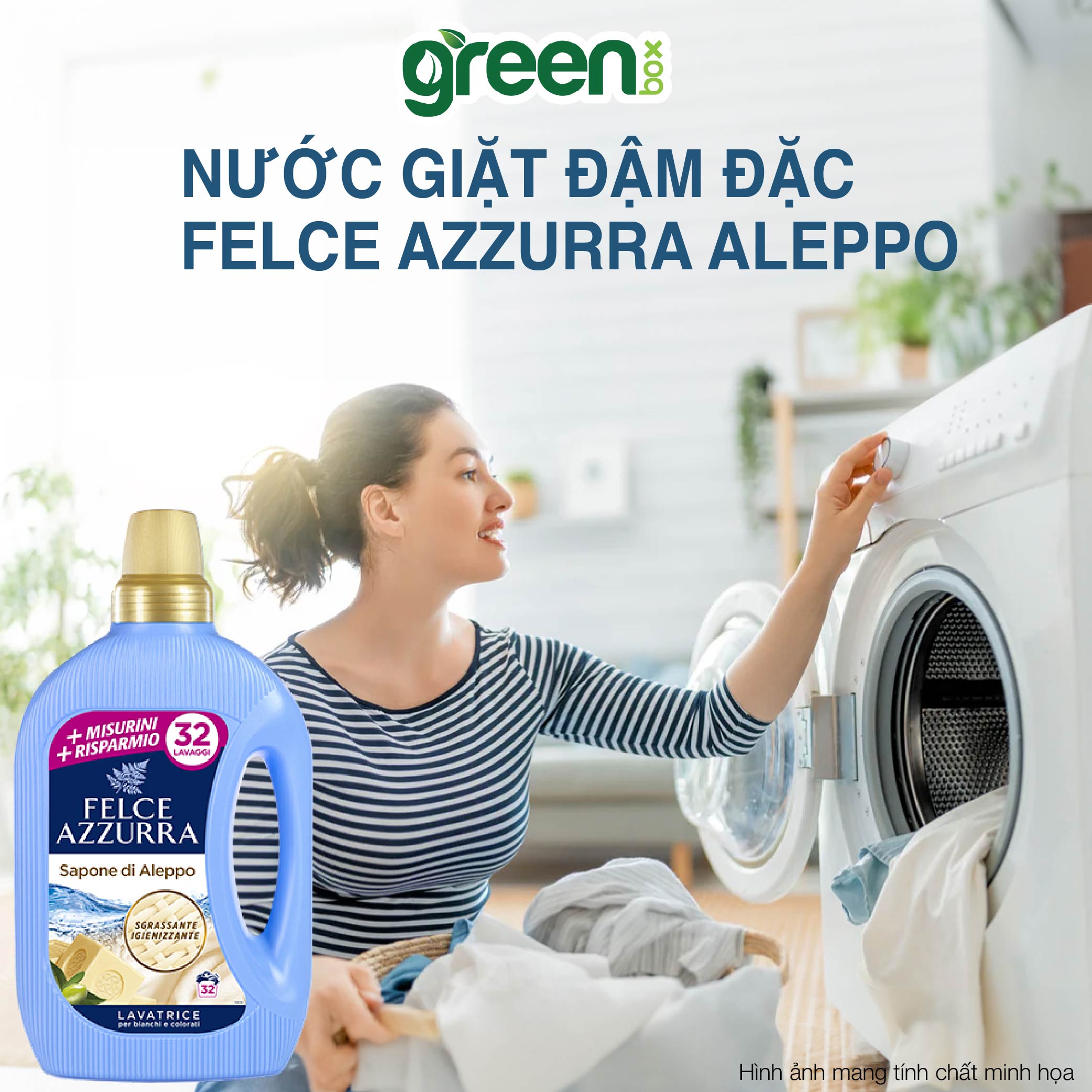 Nước giặt đậm đặc hương nước hoa Ý Aleppo đánh bay các vết bẩn cứng đầu Felce Azzurra, chai 1.595L
